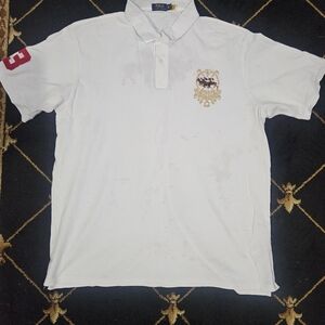 Polo Ralph Lauren Mens Big Tall White Classic Fit Big Pony Mesh Polo Shirt 3XLT